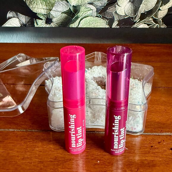 NEW 3-Pc FLIRTY FUCHSIA & DEEP BERRY Lip Tint Bath & Body Works in a STAR - Picture 2 of 3